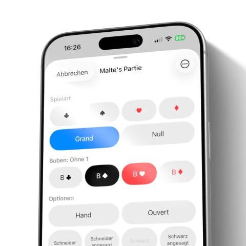 Schnelle Eingabe in Grand ohne Vier