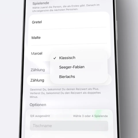 Spieltypen in Grand ohne Vier